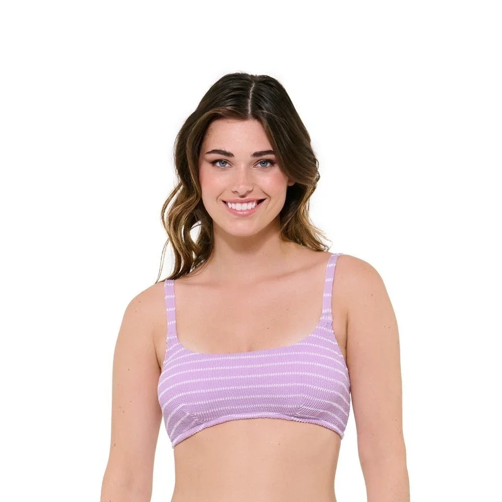 Freshwater Ribbed Bralette Top High Waisted‎ Bikini Size XXL (20) NWT Lilac